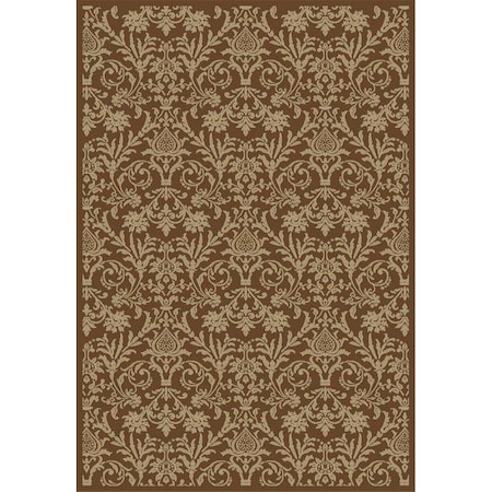 Concord Global 9 ft. 3 in. x 12 ft. 6 in. Jewel Damask - Brown 49488